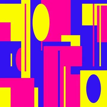 Squares and Geometric Shapes Pattern Retro Squares and Geometric Colored S... Foto stock