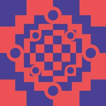 Squares and Geometric Shapes Pattern Retro Squares and Geometric Colored S... Stock Photos