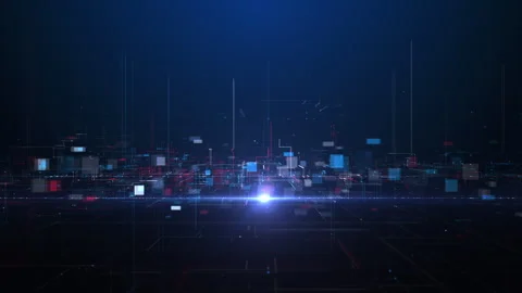 Squares and lines movement technology abstract background, Technology Stock Footage 273282538