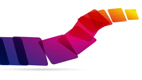 Squares and pixel in motion. Animated illustration, with the colors of the ra Stock Footage 170000856