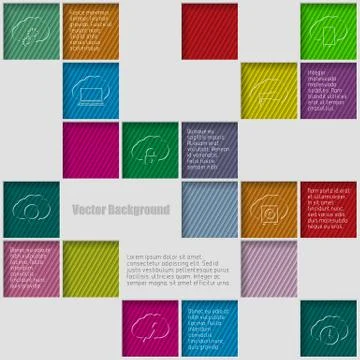 Squares background with infographic elements Stock Illustration