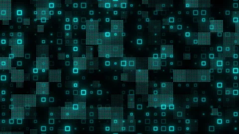Squares Blocks Glow, Lines Dots video animated background Stock Footage 341933236