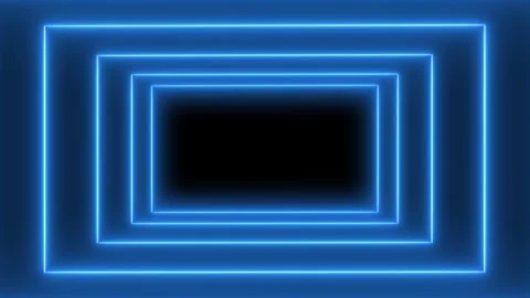 Squares blue neon 3d render, abstract geometric background, fluorescent Stock Footage 265486188