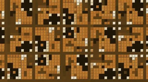 Squares with changing mosaic pattern. Motion. Beautiful disco background with Stock Illustration