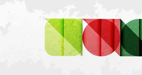 Squares, circles and triangles and grainy noisy texture. Vector Illustration For Illustrazione stock