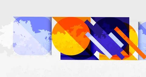 Squares, circles and triangles and grainy noisy texture. Vector Illustration For Stock Illustration