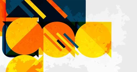 Squares, circles and triangles and grainy noisy texture. Vector Illustration For Stock Illustration