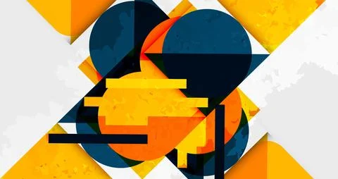 Squares, circles and triangles and grainy noisy texture. Vector Illustration For Stock Illustration