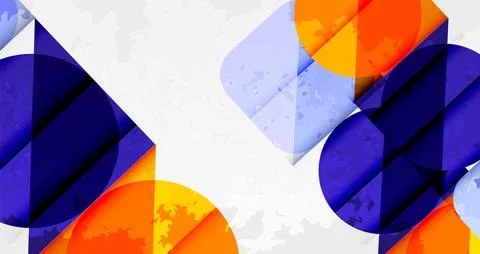 Squares, circles and triangles and grainy noisy texture. Vector Illustration For Stock Illustration