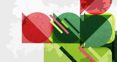 Squares, circles and triangles and grainy noisy texture. Vector Illustration For Illustrazione stock