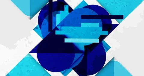 Squares, circles and triangles and grainy noisy texture. Vector Illustration For Stock Illustration