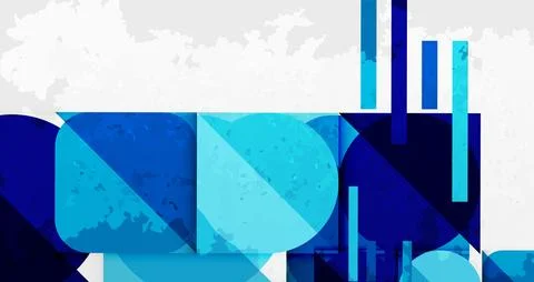 Squares, circles and triangles and grainy noisy texture. Vector Illustration For イラスト素材
