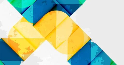 Squares, circles and triangles and grainy noisy texture. Vector Illustration For 스톡 일러스트