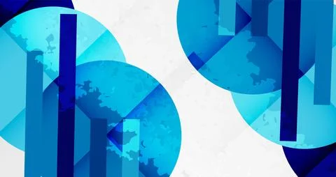 Squares, circles and triangles and grainy noisy texture. Vector Illustration For Illustrazione stock