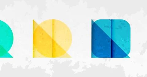 Squares, circles and triangles and grainy noisy texture. Vector Illustration For Stock Illustration