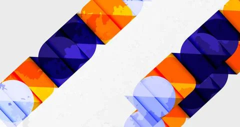 Squares, circles and triangles and grainy noisy texture. Vector Illustration For Illustrazione stock