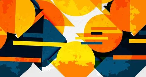 Squares, circles and triangles and grainy noisy texture. Vector Illustration For Stock Illustration