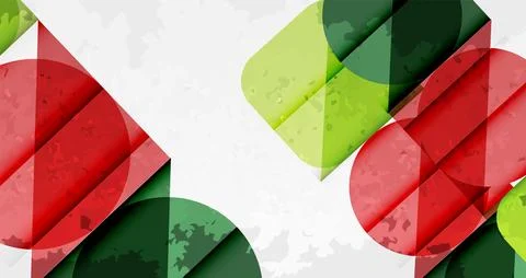 Squares, circles and triangles and grainy noisy texture. Vector Illustration For Illustrazione stock