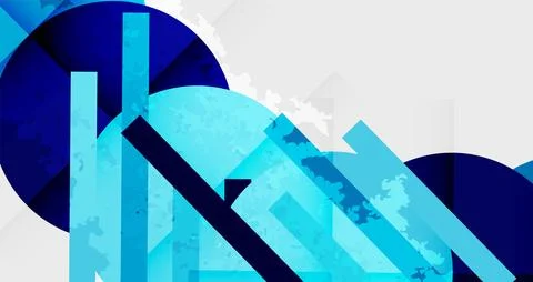 Squares, circles and triangles and grainy noisy texture. Vector Illustration For 스톡 일러스트