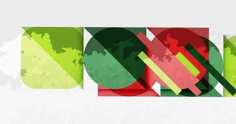 Squares, circles and triangles and grainy noisy texture. Vector Illustration For Stock Illustration