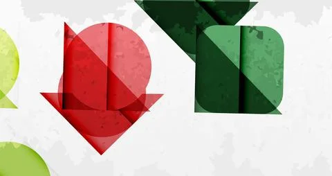 Squares, circles and triangles and grainy noisy texture. Vector Illustration For Illustrazione stock