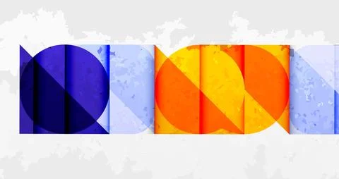 Squares, circles and triangles and grainy noisy texture. Vector Illustration For Stock Illustration