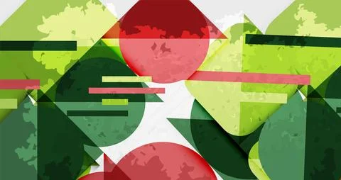 Squares, circles and triangles and grainy noisy texture. Vector Illustration For Stock Illustration