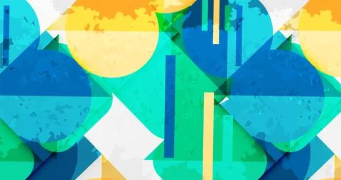 Squares, circles and triangles and grainy noisy texture. Vector Illustration For 스톡 일러스트