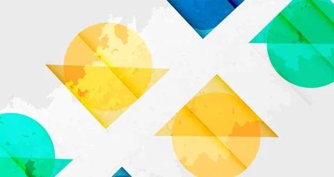 Squares, circles and triangles and grainy noisy texture. Vector Illustration For Stock Illustration