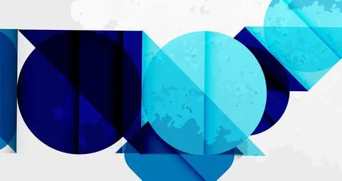 Squares, circles and triangles and grainy noisy texture. Vector Illustration For Illustrazione stock