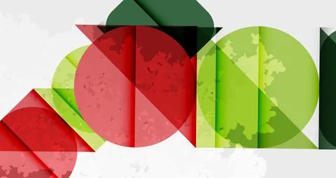 Squares, circles and triangles and grainy noisy texture. Vector Illustration For Ilustración de archivo