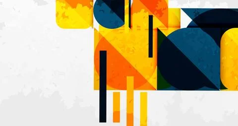 Squares, circles and triangles and grainy noisy texture. Vector Illustration For Stock Illustration