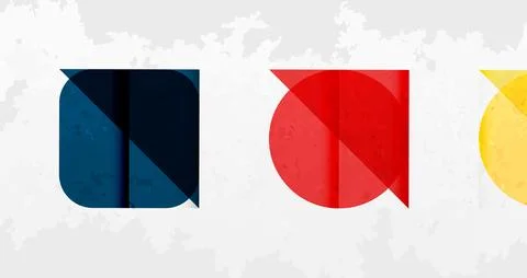 Squares, circles and triangles and grainy noisy texture. Vector Illustration For Illustrazione stock