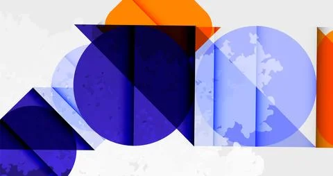 Squares, circles and triangles and grainy noisy texture. Vector Illustration For Stock Illustration
