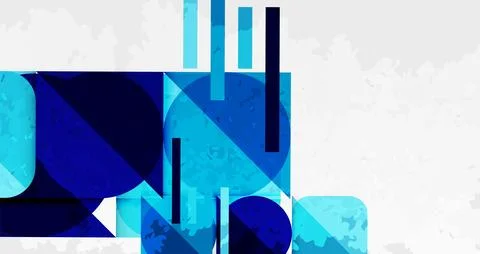 Squares, circles and triangles and grainy noisy texture. Vector Illustration For Stock Illustration