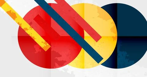Squares, circles and triangles and grainy noisy texture. Vector Illustration For Stock Illustration