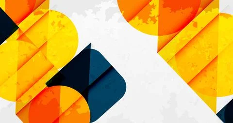 Squares, circles and triangles and grainy noisy texture. Vector Illustration For Stock Illustration