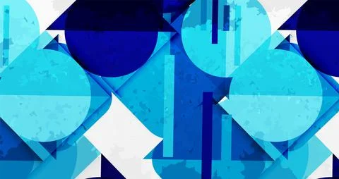 Squares, circles and triangles and grainy noisy texture. Vector Illustration For Stock Illustration