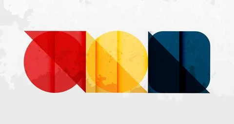 Squares, circles and triangles and grainy noisy texture. Vector Illustration For イラスト素材