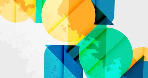Squares, circles and triangles and grainy noisy texture. Vector Illustration For Illustrazione stock