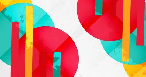 Squares, circles and triangles and grainy noisy texture. Vector Illustration For Illustrazione stock