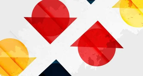 Squares, circles and triangles and grainy noisy texture. Vector Illustratio.. Illustrazione stock