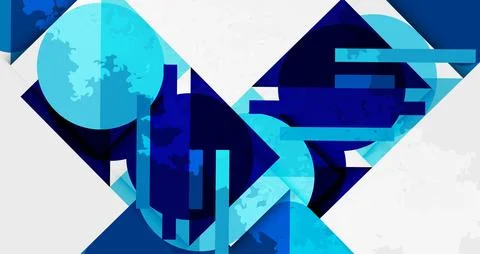 Squares, circles and triangles and grainy noisy texture. Vector Illustratio.. Stock Illustration
