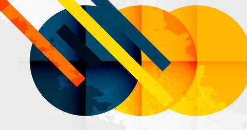 Squares, circles and triangles and grainy noisy texture. Vector Illustratio.. Stock Illustration