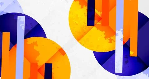Squares, circles and triangles and grainy noisy texture. Vector Illustratio.. Stock Illustration