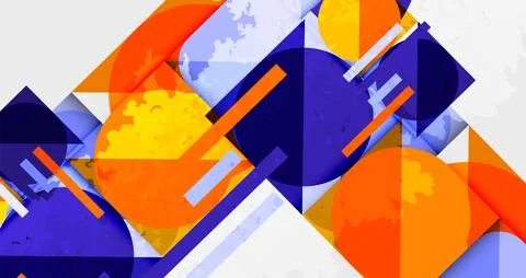 Squares, circles and triangles and grainy noisy texture. Vector Illustratio.. Stock Illustration
