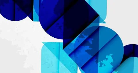 Squares, circles and triangles and grainy noisy texture. Vector Illustratio.. イラスト素材