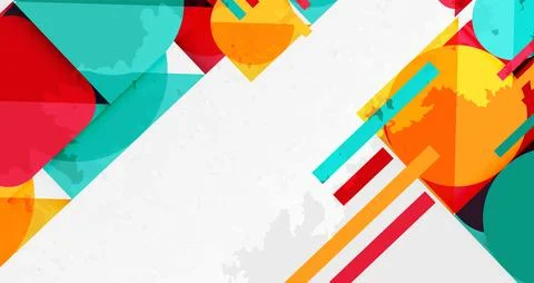 Squares, circles and triangles and grainy noisy texture. Vector Illustratio.. Stock Illustration