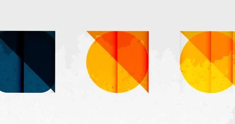 Squares, circles and triangles and grainy noisy texture. Vector Illustratio.. Illustrazione stock