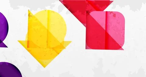 Squares, circles and triangles and grainy noisy texture. Vector Illustratio.. Stock Illustration